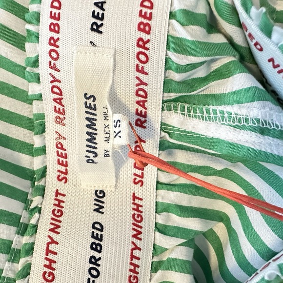 NEW P'Jimmies By Alex Mill Sleep Pant in Dream Striped Sz XS Green White Cotton - Picture 8 of 9